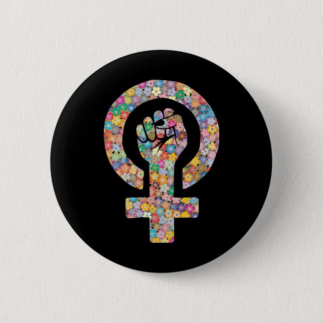 Puño lucha feminista 2 inch round button (Front)