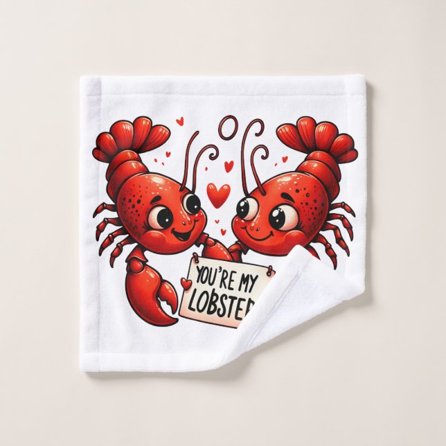 Puns d'amour du homard (Gant de toilette)