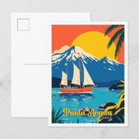 Punta Arenas Chile Pop Art Travel Illustration