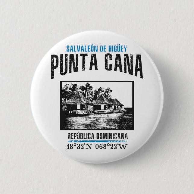 Punta Cana 2 Inch Round Button (Front)