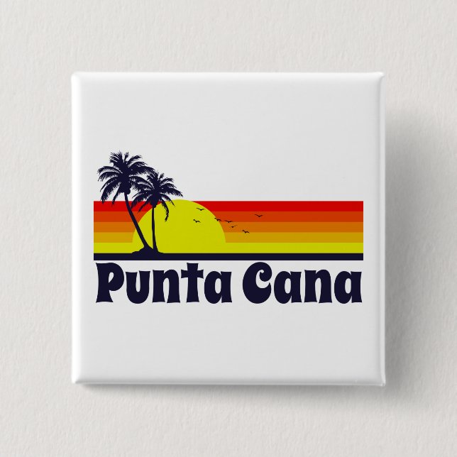 Punta Cana 2 Inch Square Button (Front)