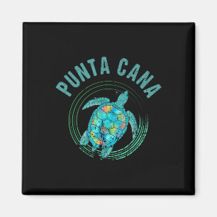 Punta Cana Beach Design Sea Turtle Illustration Gi Magnet