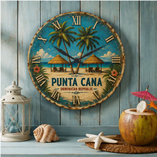 Punta Cana Beach Dominican Republic Large Clock