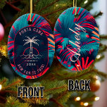 Punta Cana Beach party Palm tree leaves sunset Ceramic Ornament<br><div class="desc">Punta Cana Beach party Palm tree leaves sunset. Perfect for vacationers,  beachgoers,  and those with a love for Punta Cana Template with tropical palm tree design are perfect for any age beach themed birthday party! Customize everything from wording / sayings and colours.</div>