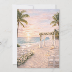 Punta Cana Beach Wedding Invitation   Editable 