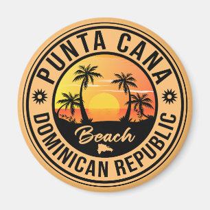 Punta Cana Dominican Palm Tree Beach Vintage Magnet