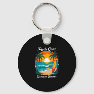 Punta Cana Dominican Republic Beach Sunset Vacatio Keychain