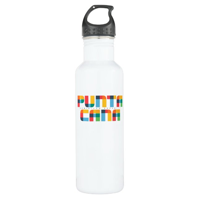 Punta Cana Dominican Republic CMYK Pop Art Style 710 Ml Water Bottle (Front)