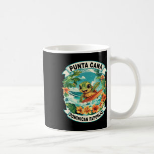Punta Cana Dominican Republic Cute Sea Turtle Surf Coffee Mug