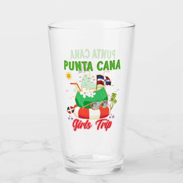 Punta Cana Dominican Republic Girls Trip  Glass (Front)