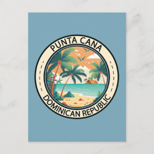 Punta Cana Dominican Republic Hut Badge Postcard