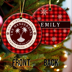 Punta Cana Dominican Republic Palm Tree Souvenir Ceramic Ornament