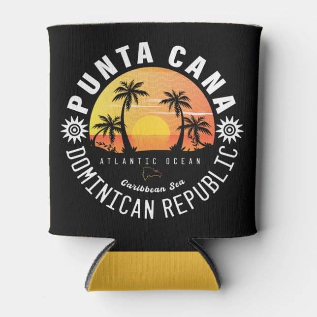 Punta Cana Dominican Republic - Retro Souvenir 60s Can Cooler (Front)