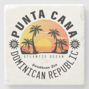 Punta Cana Dominican Republic - Retro Souvenir 60s Stone Coaster