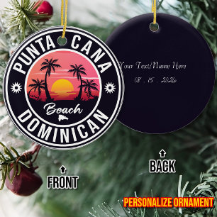 Punta Cana Dominican Republic - Retro Souvenir 80s Ceramic Ornament