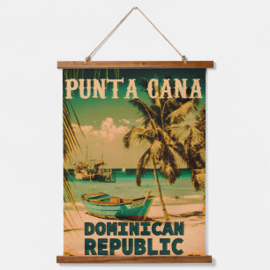 Punta Cana Dominican Republic - Retro Souvenir 80s Hanging Tapestry