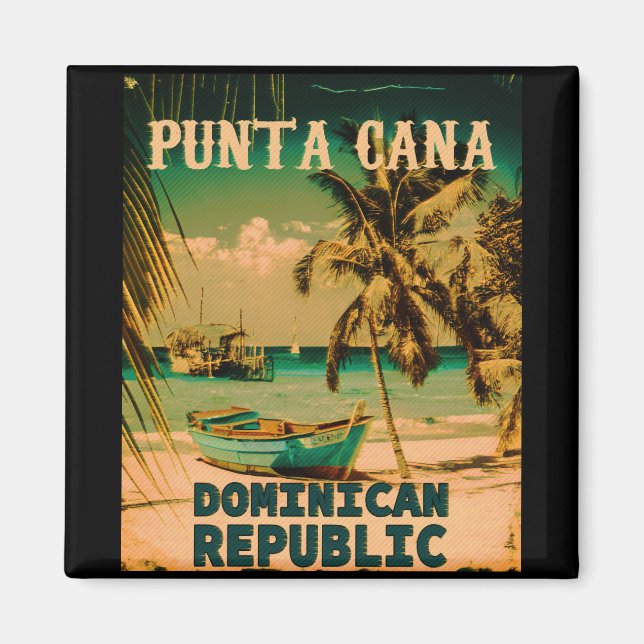 Punta Cana Dominican Republic - Retro Souvenir 80s Magnet (Front)