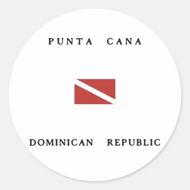 Punta Cana Dominican Republic Scuba Dive Flag Classic Round Sticker (Front)