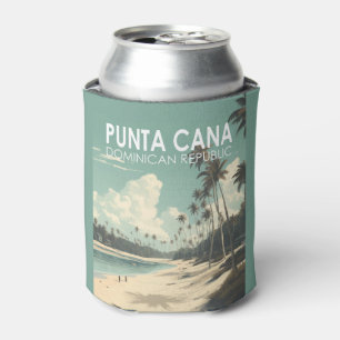 Punta Cana Dominican Republic Travel Art Vintage Can Cooler