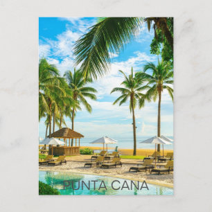 Punta Cana Dominican Republic Travel Art Vintage Postcard