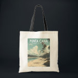 Punta Cana Dominican Republic Travel Art Vintage Tote Bag<br><div class="desc">Punta Cana vector art design. The Bávaro area and Punta Cana combine to form what's known as La Costa del Coco,  or the Coconut Coast,  an area of lavish,  all-inclusive resorts.</div>