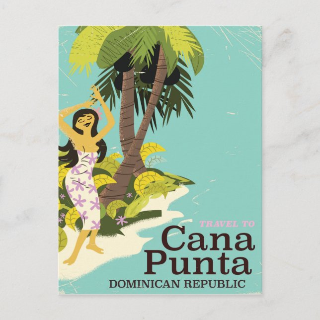 Punta Cana Dominican Republic Travel poster Postcard (Front)