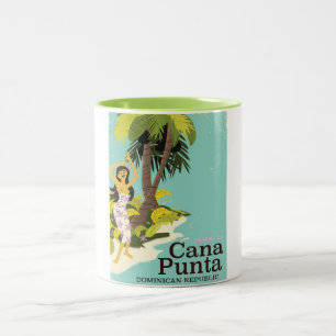 Punta Cana Dominican Republic Travel poster Two-Tone Coffee Mug