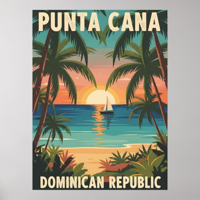 Punta Cana Dominican Republic Tropical Sunset  Poster (Front)