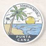 Punta Cana Dominican Republic Vintage Coaster<br><div class="desc">Punta Cana vector art design. The Bávaro area and Punta Cana combine to form what's known as La Costa del Coco,  or the Coconut Coast,  an area of lavish,  all-inclusive resorts.</div>