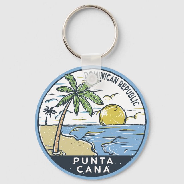 Punta Cana Dominican Republic Vintage Keychain (Front)