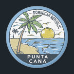 Punta Cana Dominican Republic Vintage Magnet<br><div class="desc">Punta Cana vector art design. The Bávaro area and Punta Cana combine to form what's known as La Costa del Coco,  or the Coconut Coast,  an area of lavish,  all-inclusive resorts.</div>