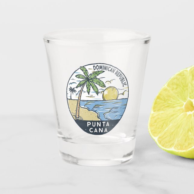 Punta Cana Dominican Republic Vintage Shot Glass (Front)