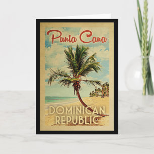 Punta Cana Dominican Republic Vintage Travel Card