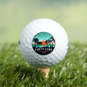 Punta Cana Dominican Retro Sunset Souvenir 60s Golf Balls
