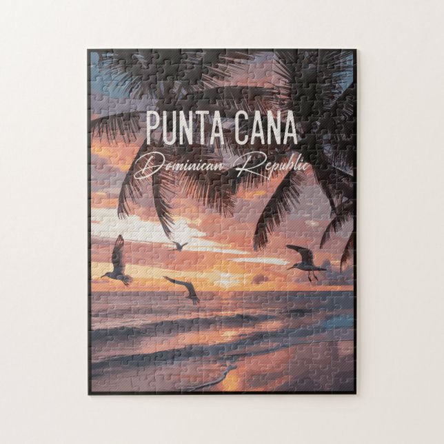 Punta Cana DR Retro Seagull Souvenir tropical Jigsaw Puzzle (Vertical)
