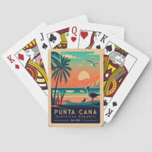 Punta Cana DR Retro Sunset Souvenirs 1960s Playing Cards
