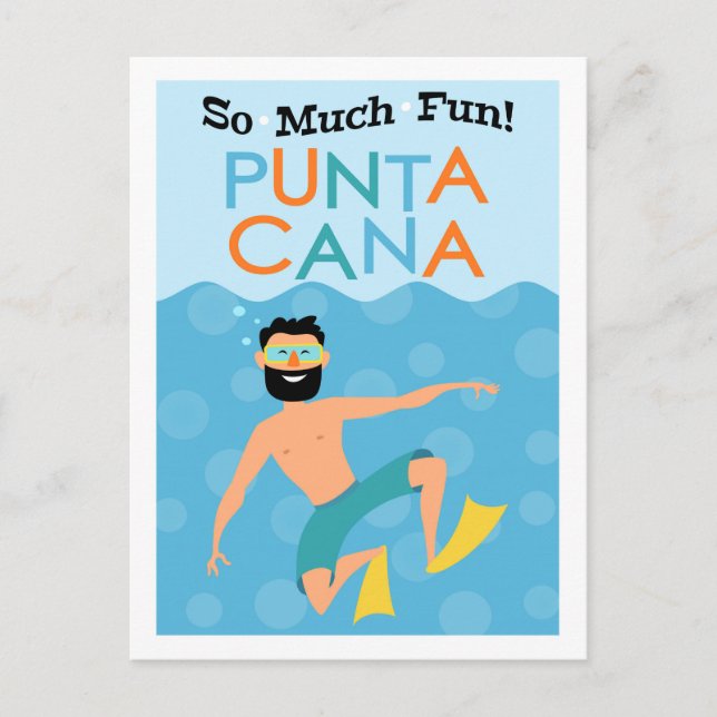 Punta Cana Fun Hipster Travel Postcard (Front)