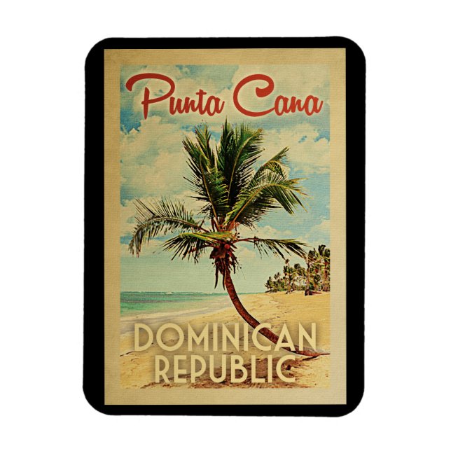 Punta Cana Magnet République Dominicaine Vintage (Vertical)