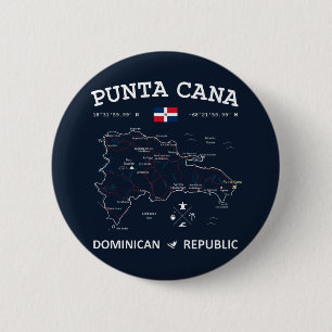 Punta Cana Map 2 Inch Round Button