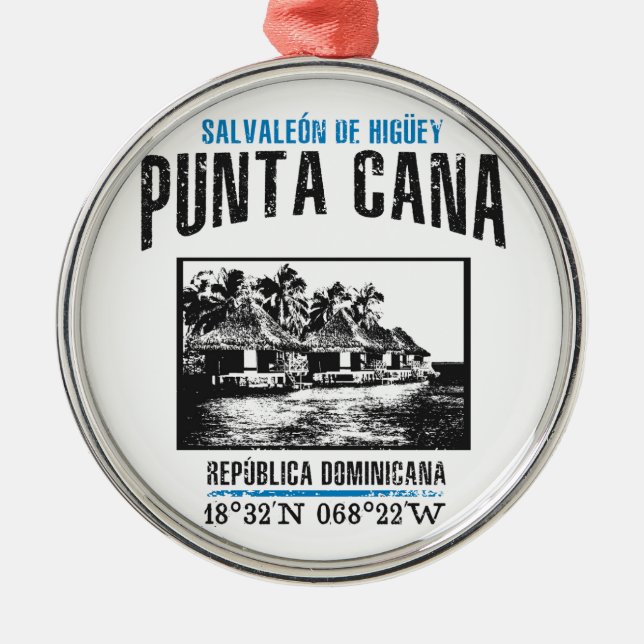 Punta Cana Metal Ornament (Front)