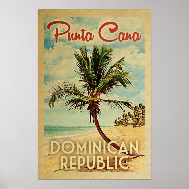 Punta Cana Poster Vintage Palm Tree Beach Poster (Front)