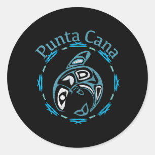 Punta Cana Tribal Fish Classic Round Sticker