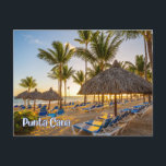 Punta Cana Tropical Beach Resort Sunrise View  Postcard<br><div class="desc">Punta Cana in Dominical Republic</div>