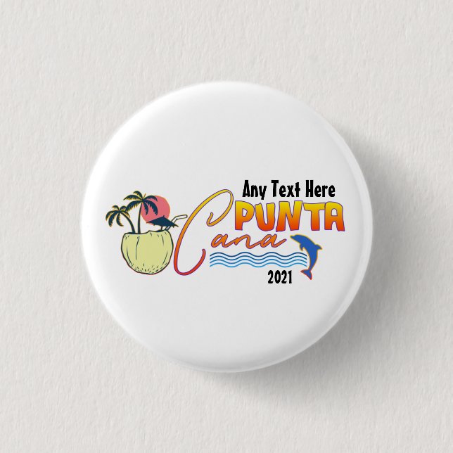 Punta Cana Vacation Beach Family Matching Custom  1 Inch Round Button (Front)