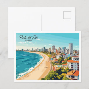  Punta del Este Uruguay Illustration Travel Postcard