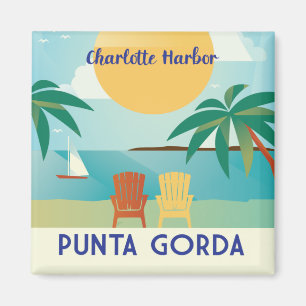 Punta Gorda, Charlotte Harbour Florida Illustratio Magnet