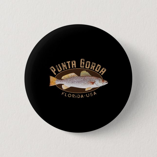 Punta Gorda Florida Fishing Souvenir  2 Inch Round Button (Front)