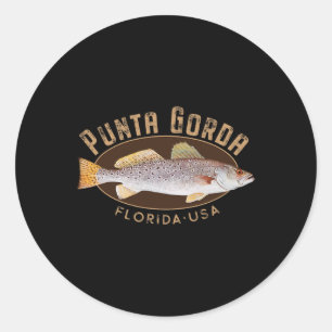 Punta Gorda Florida Fishing Souvenir Classic Round Sticker