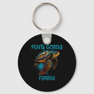 Punta Gorda Florida Fl Retro Vintage Beach Sea Tur Keychain