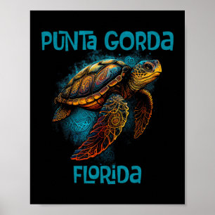 Punta Gorda Florida Fl Retro Vintage Beach Sea Tur Poster